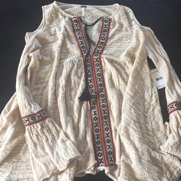 BRAND NEW Free people shirt tan medium with tags - Picture 4 of 6